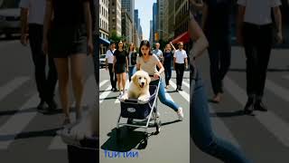 "Is a Dog Stroller Really Necessary? Asking My Golden Retriever Puppy" #dogleash #dogwalking