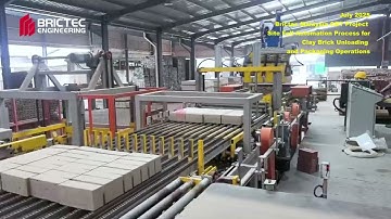 Full-Automation Brick Making Process for Clay Brick Unloading and Packaging Operations #brick
