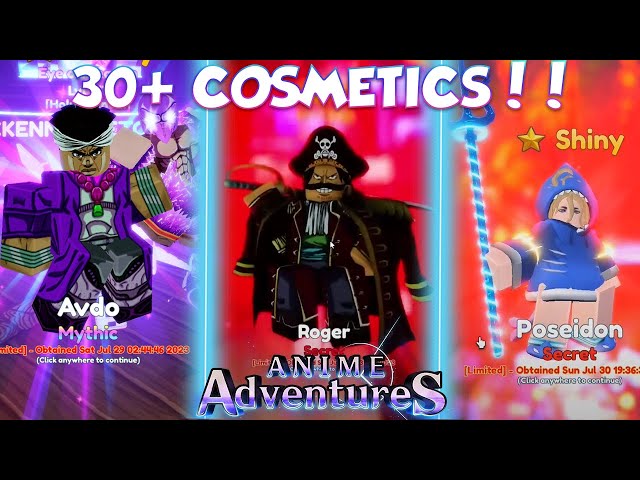 Showcasing All Cosmetic Skins I Own In Anime Adventures* Update 7 Next  Week! 