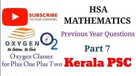 HSA Mathematics | Previous Year Questions (Part 7)  | Kerala PSC