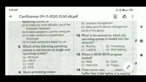 STET COMPUTER SCIENCE #Operating System #Part-2 #Revision Question & Answer #BiharSTET