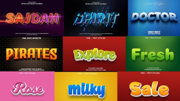 2022 Editable 3D Text Effect PSD Vol.2 Photoshop Tutorial