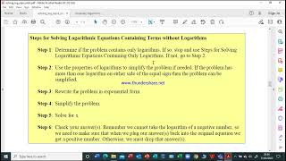 BASIC MATHS LECTURE 31 03 22 SOLVING LOG EQUATIONS