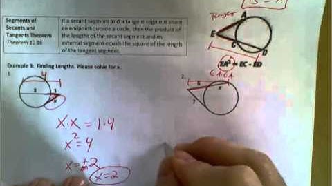 10.6 Segments in Circles --Secant-Tangent Examples