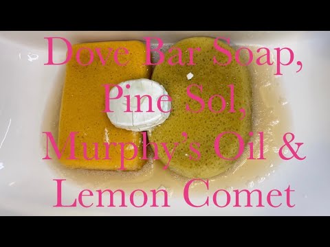 ASMR Soapy Sponge Squeezing: Dove Bar Soaked in Pine Sol w/ Murphy’s
