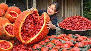 Ancient Family Secret! Making Gac Oil & Soft Chewy Gac Cakes the Traditional Way screenshot 2