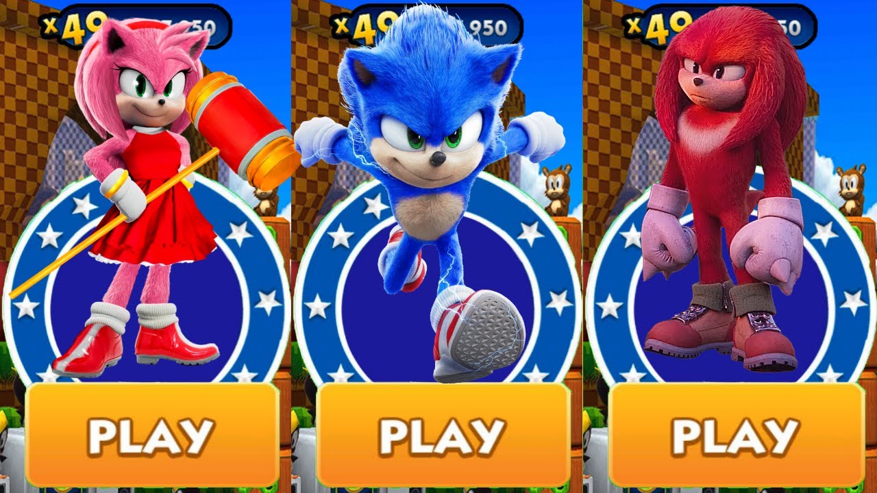 Sonic Dash - Movie Sonic vs Movie Knuckles vs Movie Amy vs All ...