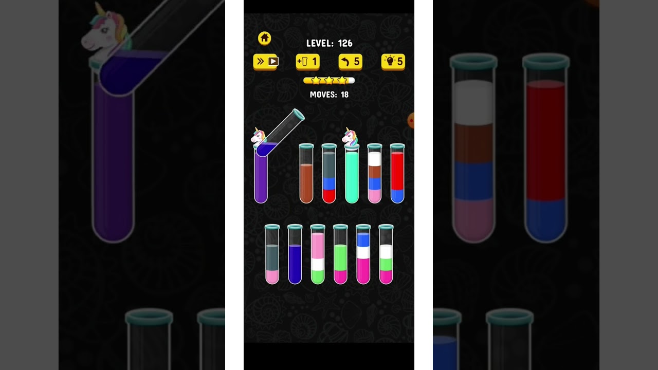 color water sort 3d game level 126 easy to clear