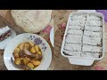 Pregătesc prânzul pentru familia mea Tocăniță de cartofi salam de biscuiți și mere și turte tigaie