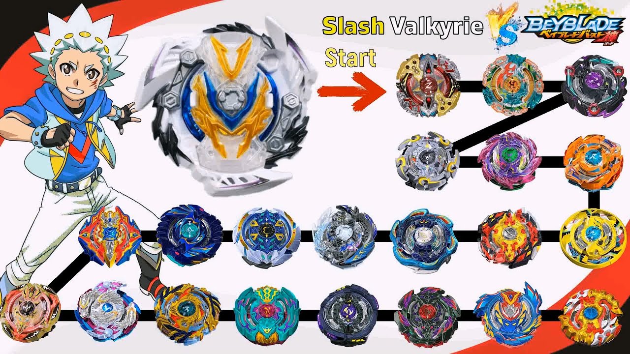 White Slash Valkyrie VS ALL Beyblade Burst GOD Marathon Battle