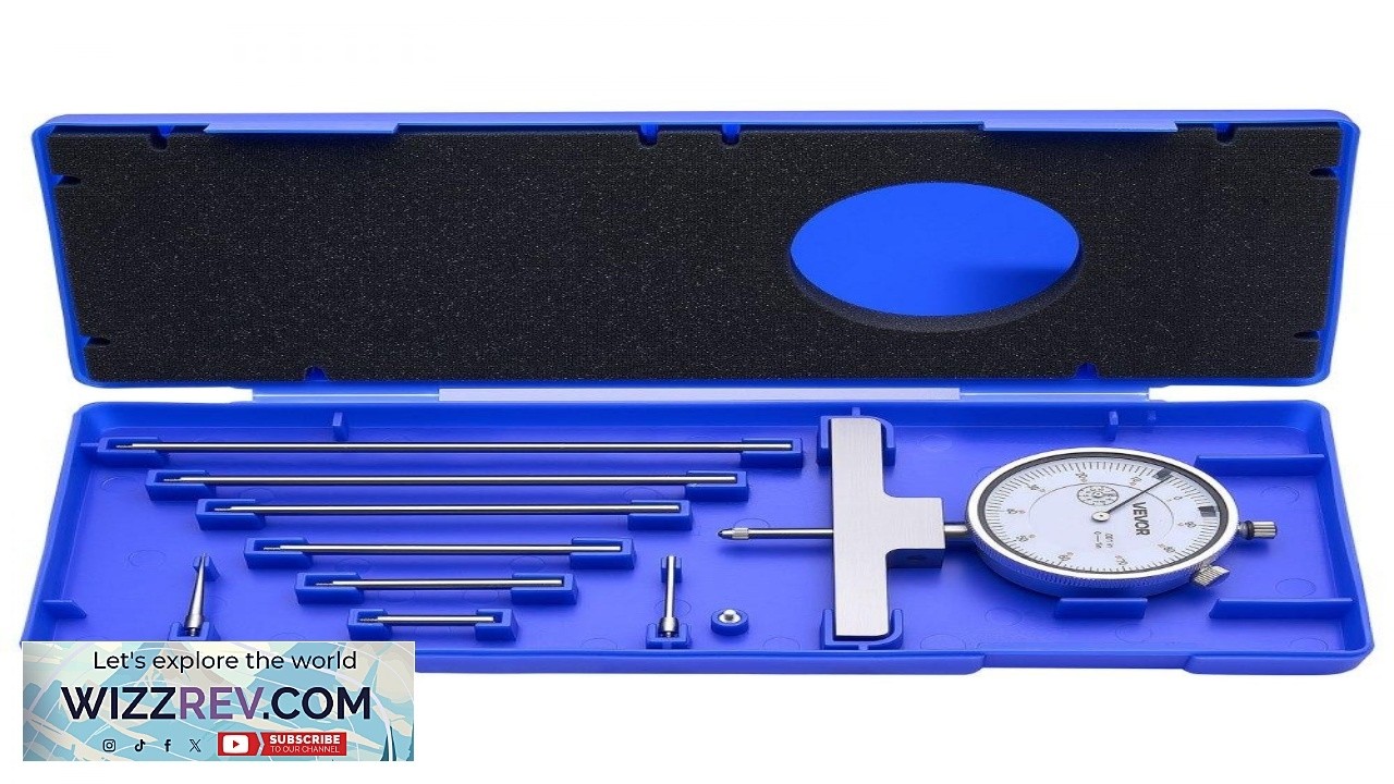 VEVOR Depth Gauge Depth Micrometer 0 22 inch Measuring Range 0.001" Resolution
