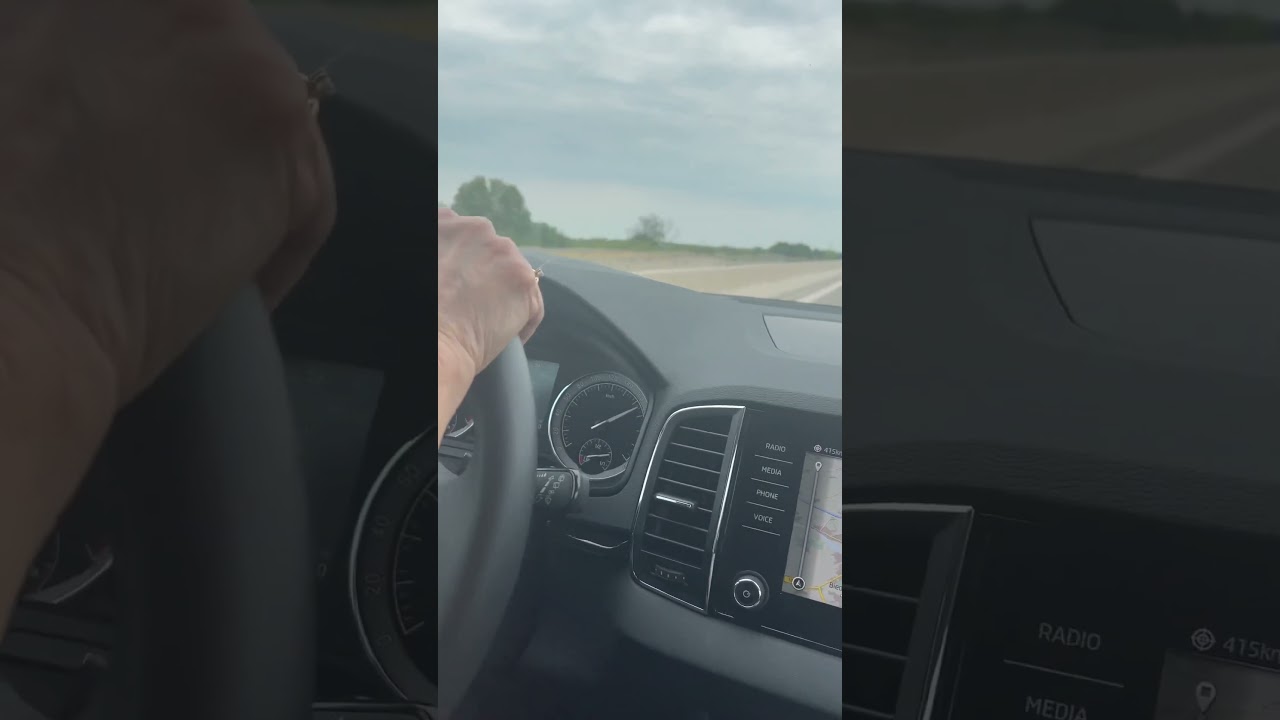 Driving 100 mph on the autobahn in Germany.