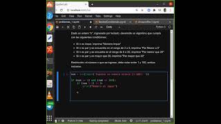Ejercicio de condicionales en Python