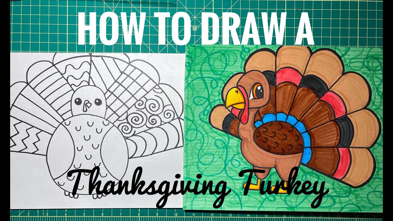 Thanksgiving Turkey Directed Drawing with Mrs. Jasnica YouTube