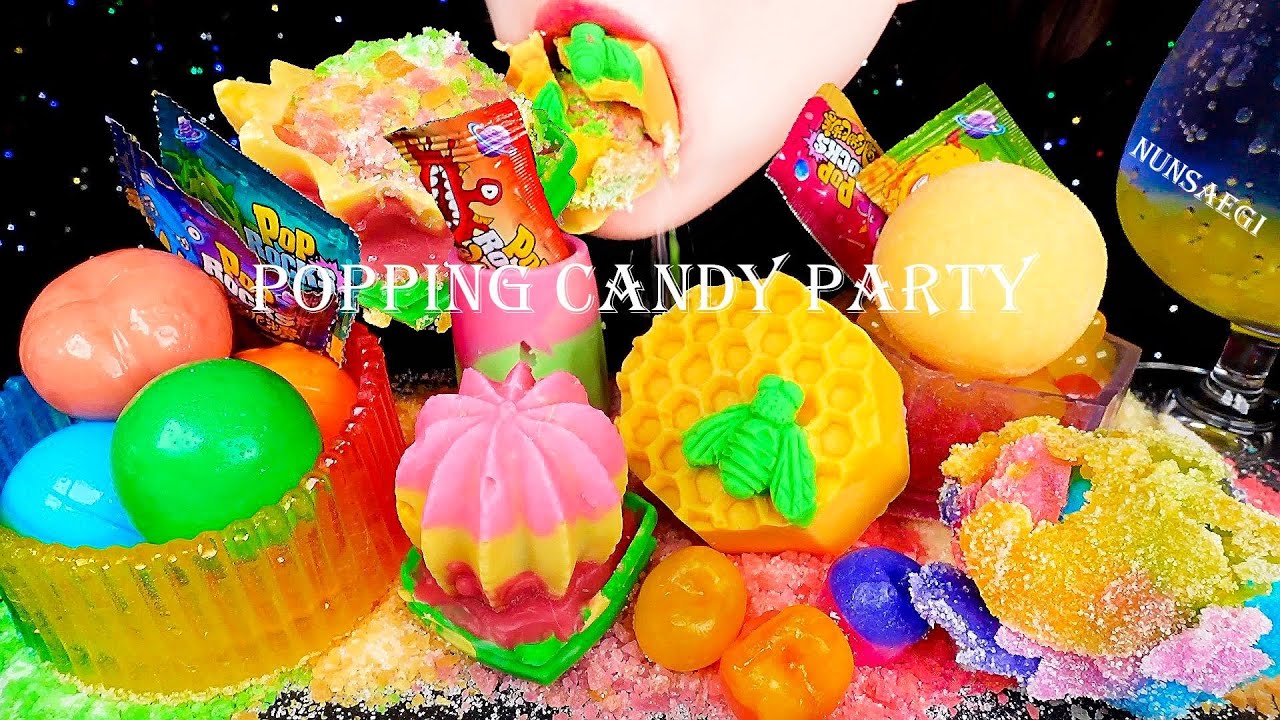 ASMR RAINBOW POPPING CANDY PARTY 팝핑캔디 파티 / Nunsaegi asmr 눈새기