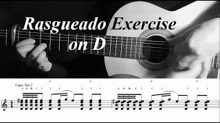 PDF Sample Rasgueado Exercise on D guitar tab & chords by Hakan İzzet Mola.