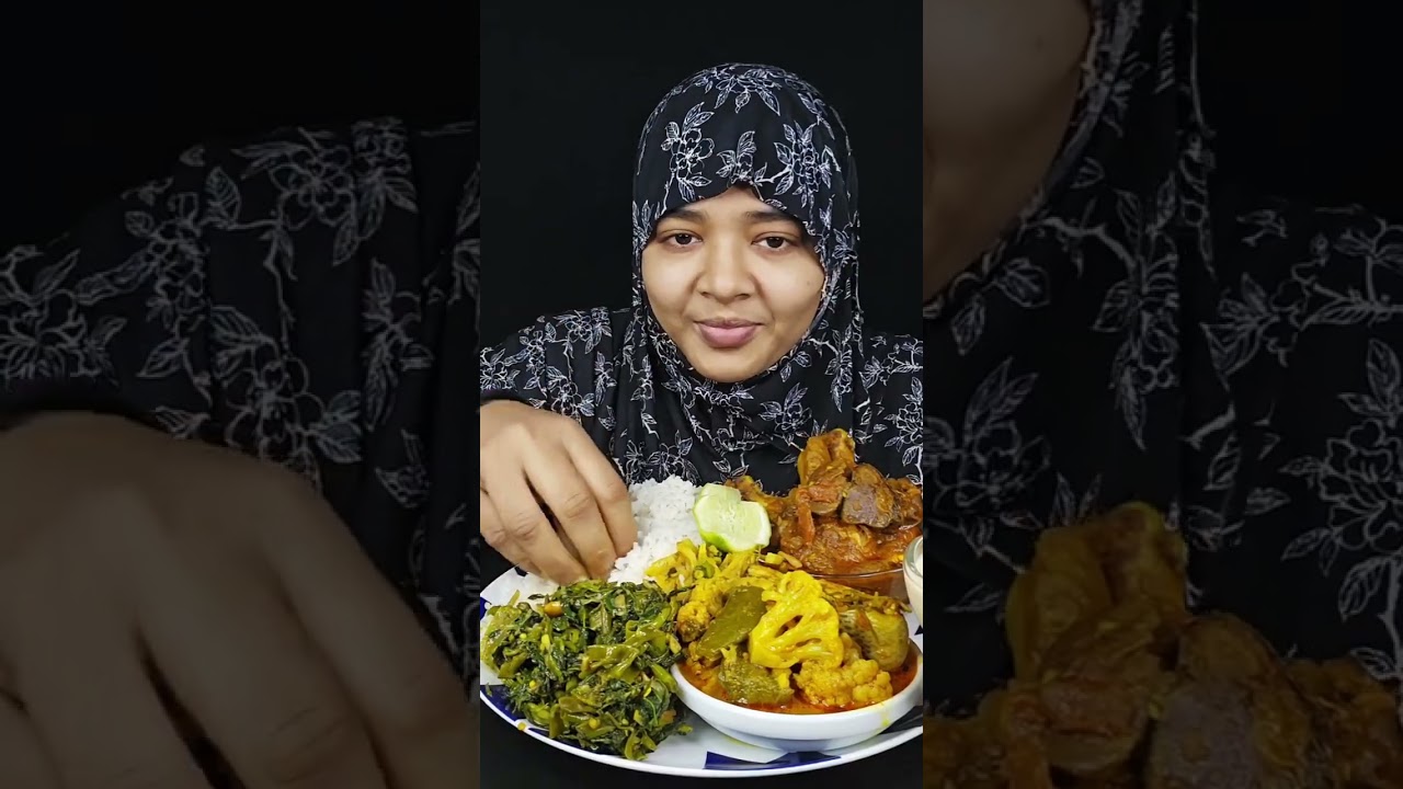 Cooking & Eating Village Mather Style Chicken Curry,Macher Jhol,Shrimp Spinach Bigbites Asmr Eating 