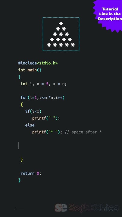 Pyramid pattern | using ONE Loop | Learn to code pyramid pattern in ...