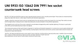 Celebrity UNI 5933 ISO 10642 DIN 7991 hex socket countersunk head screws Wealth