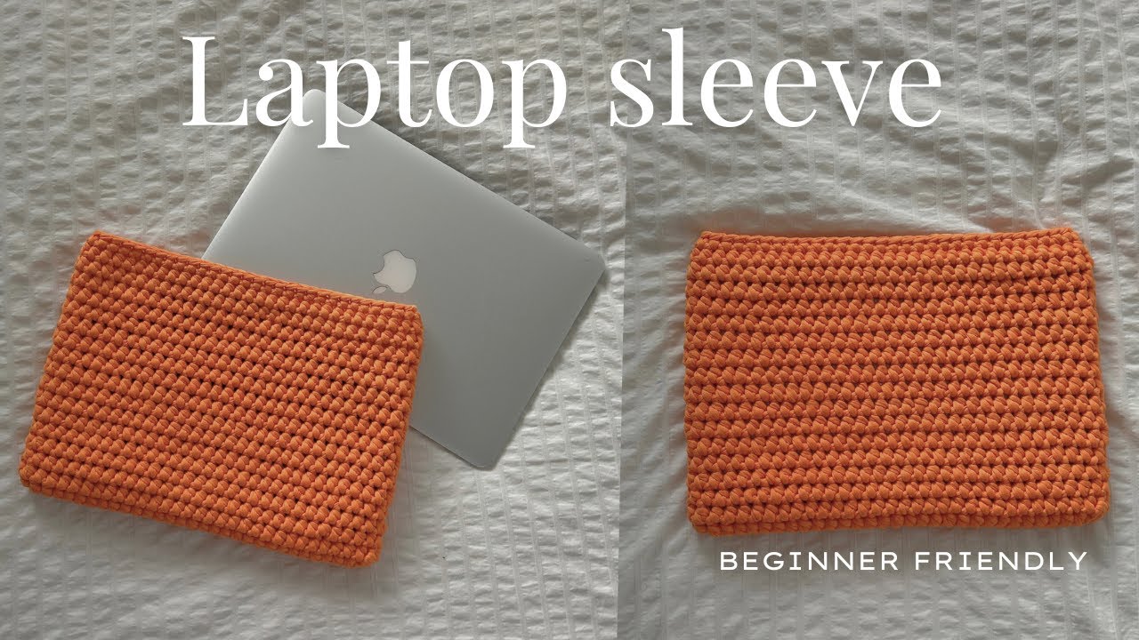 How to crochet the easiest laptop sleeve | t-shirt yarn | beginner friendly