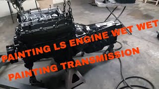 Painting Engine and Transmission Base and Clear Coat &#39;DARKNESS LS SWAP&#39;Part 2