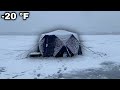 Gambar cover Winter Solo Overnight Ice Camping in -16℉ for Walleye!