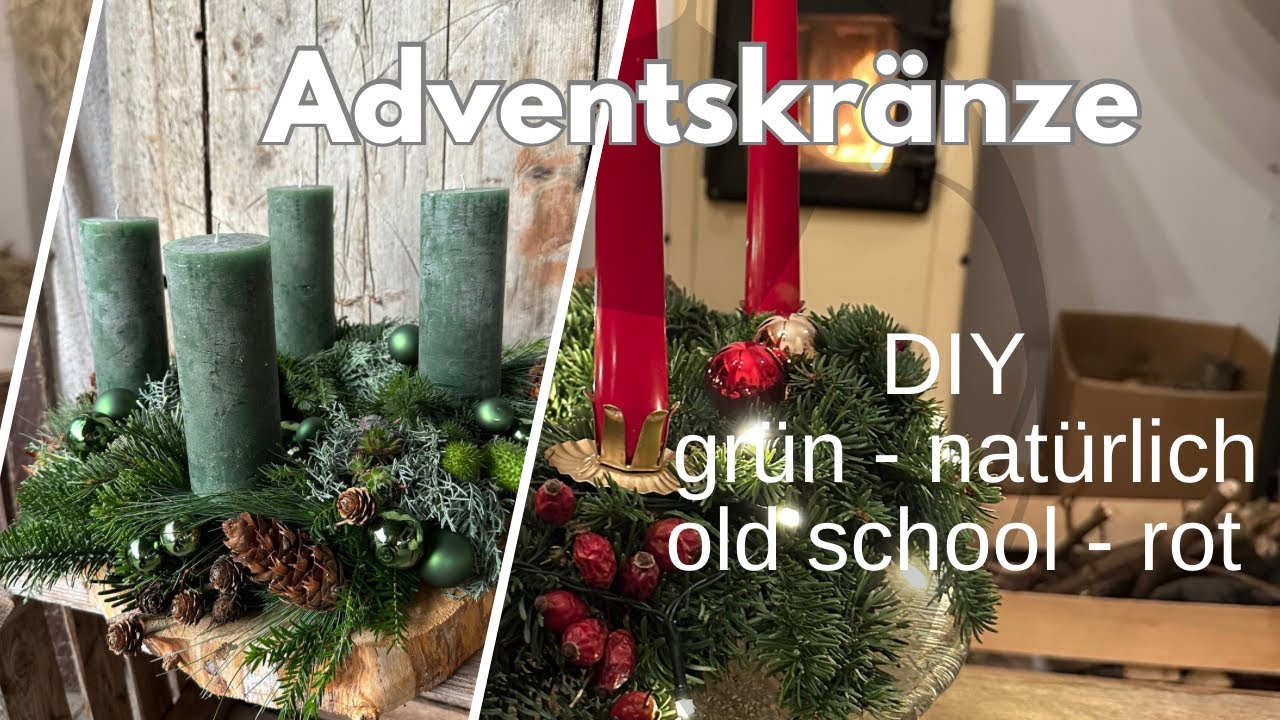 Adventskranz DIY 🌲 GRÜN und old school 🌲 selber machen