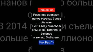 Россияне в 2014 съели 5 обезьян и 180 миллионов 🍌