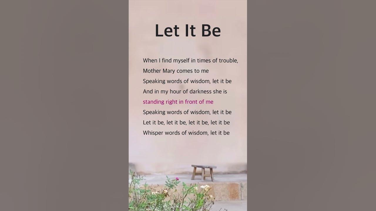 Let It Be | The Beatles #lyrics Let It Be | The Beatles #lyrics