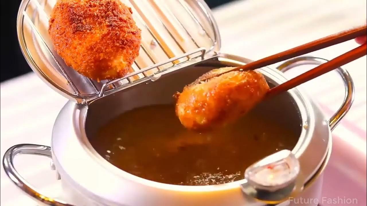 Japanese Style Deep Frying Pot Temperature Control Fryer Pan Unboxing