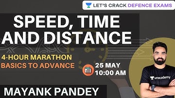Speed, Time and Distance [4-Hour] Marathon [Basics to Advance] | Defence Exams 2020/2021/2022