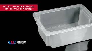 Celebrity Clear Stow 'N' Tell® HD Nest Stacking Bin-6" H| U.S. Plastic Corporation® Net Worth