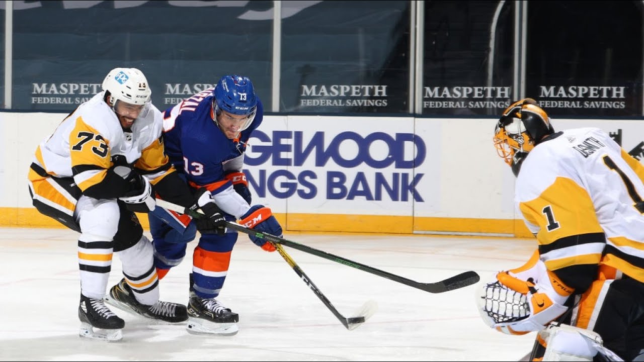 Mat Barzal with a nasty dangle against Pierre-Olivier Joseph before burying it past Casey DeSmith