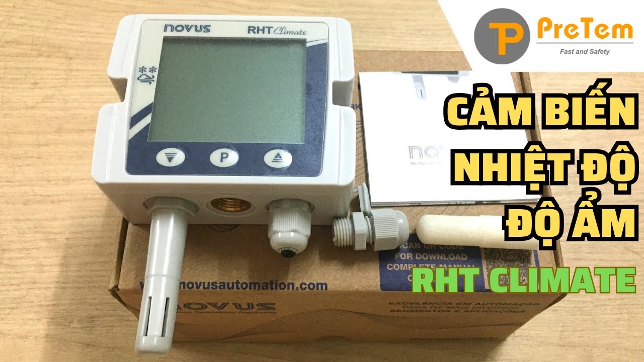 Qay cận cảnh Cảm biến nhiệt độ độ ẩm RHT Climate Novus Brazil - YouTube