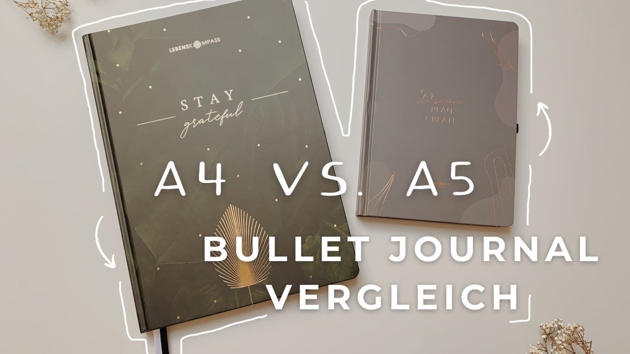 BULLET JOURNAL VERGLEICH: A4 vs. A5 + Gewinnspiel! | Bullet Journal deutsch | Lebenskompass Bujo