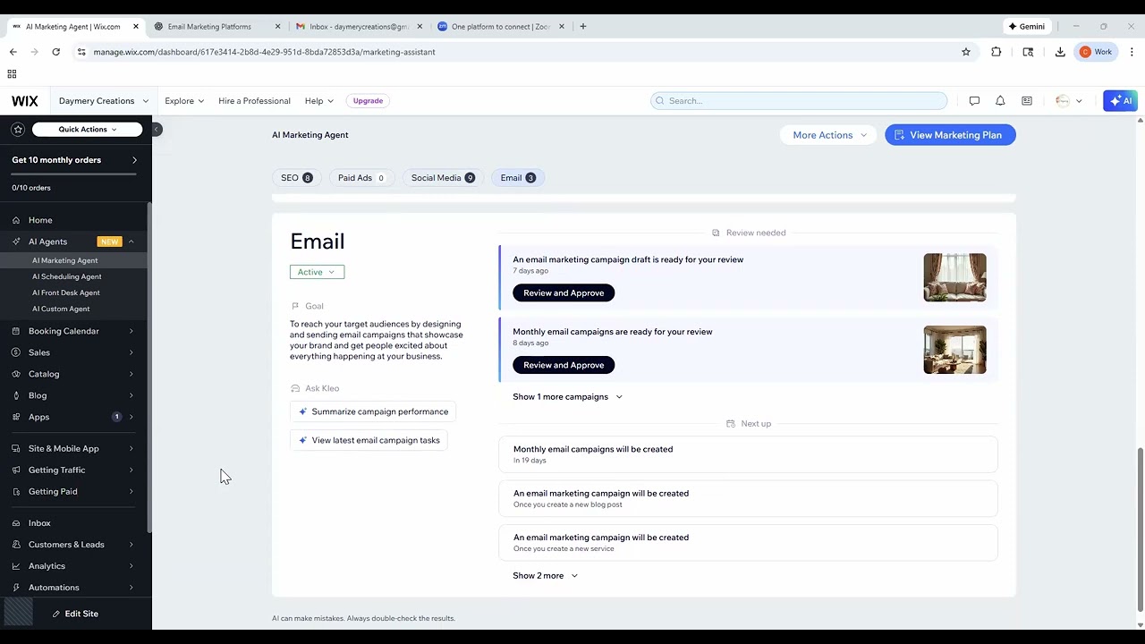 Wix AI Marketing Agent Walkthrough by Claudia Guardado | Graphics & Design Studio @GDSignEstudio