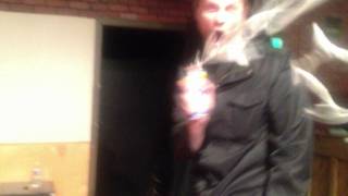 Ryan attacks with Silly String
