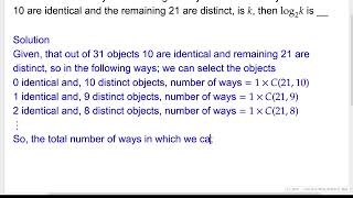 Problem Solving | Combinatorics | JEE Main 2019