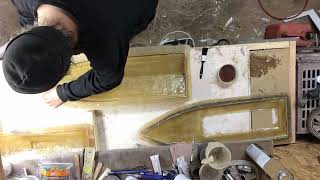 Fiberglass RC boat hull build