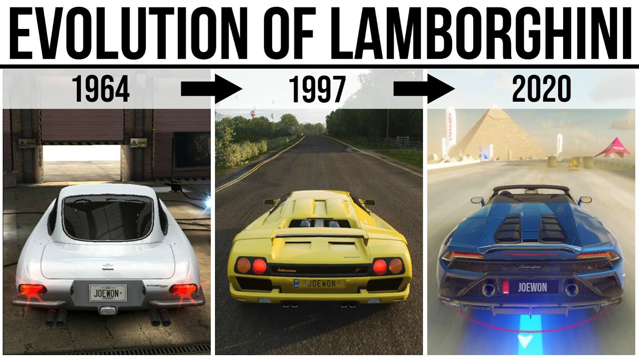 Lambo Evolution Evolution Of Lamborghini In Racing Games!! 1964 - 2020 (70 Cars In ...