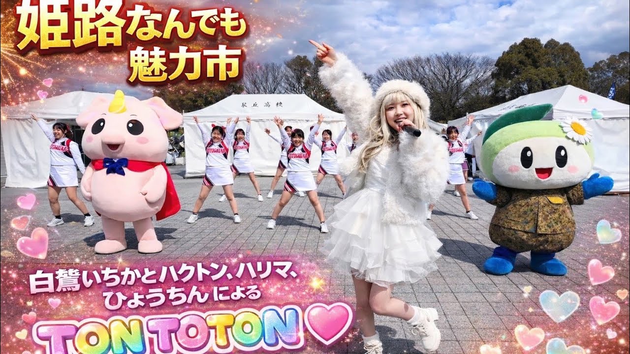 姫路なんでも魅力市　白鷺いちかとハクトン・ハリマ、ひょうたんによる「TON TON TON🩷」