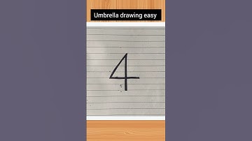 Umbrella drawing easy with number 4🥰🥰#shorts
