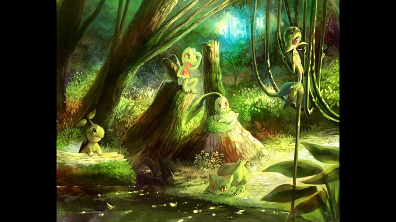 Relaxing Music Ambiente with Pokemon - Grass Type Starters