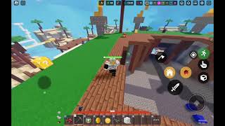 Playing Lucky Block Duols in Roblox Bedwars