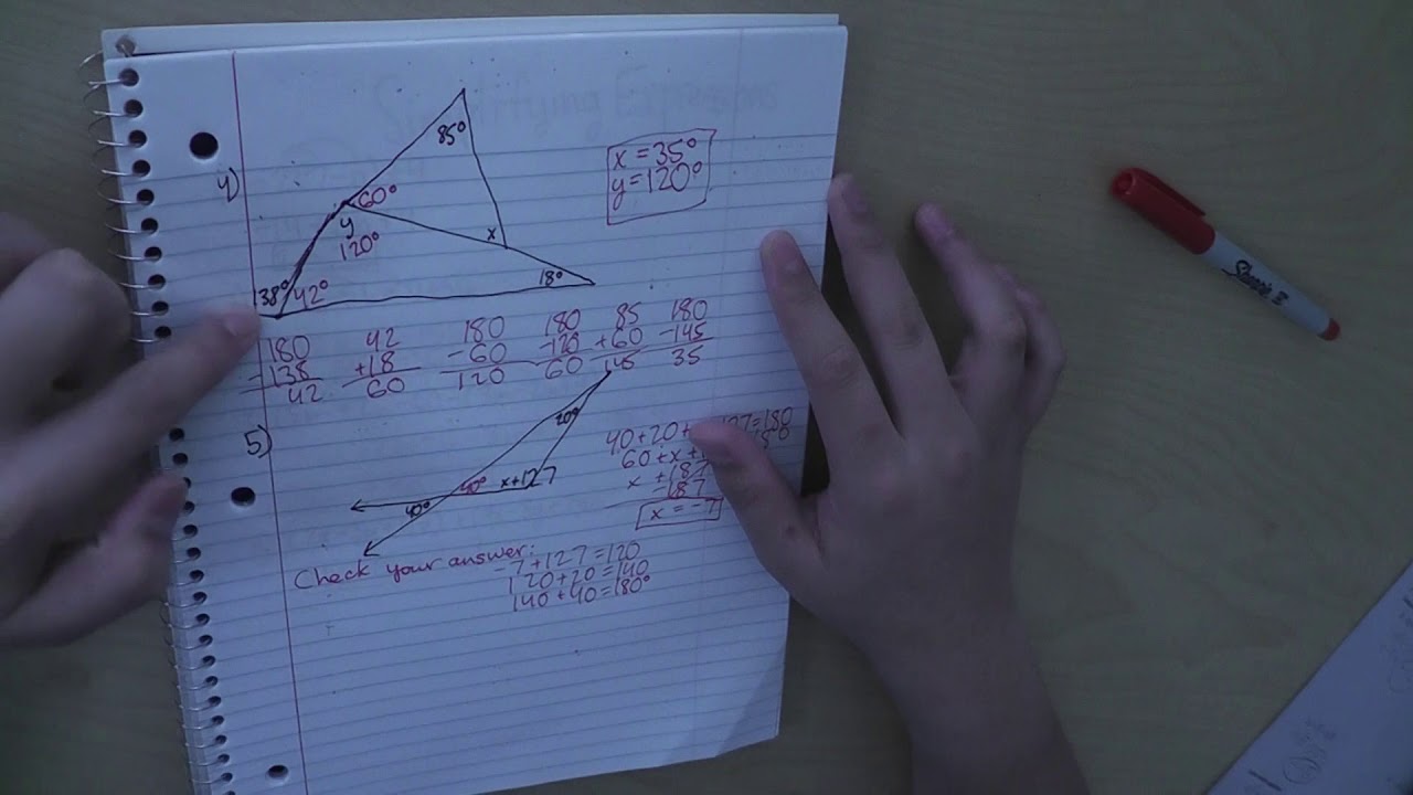 Finding Angles In Triangles Part 1 8th Grade Math YouTube Finding angles in triangles part 1 8th grade math youtube