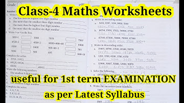 Class-4 MATHS  worksheet for Practice | Grade-4 maths worksheet | Class-4 Maths 1st term