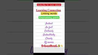 Learn English linking words emphasizing points #shorts #shortsvideo #learnenglish #linkingwords