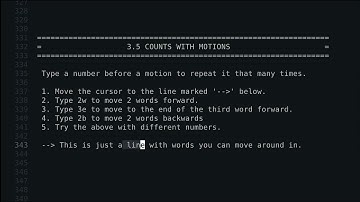 Helix Editor: Tutor 3.4: COUNTS WITH MOTIONS