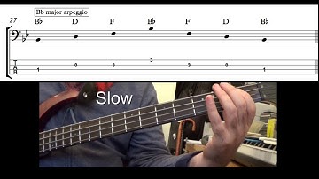 How to play Bb major  arpeggio - One octave (Bass)