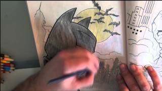 The Dark Knight in colored pencil screenshot 5
